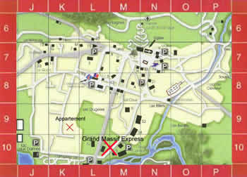 Plan de localisation de l'appartement et du depart du Grand Massif Express dans samoens